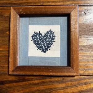 Wooden Framed Quilt Heart Art